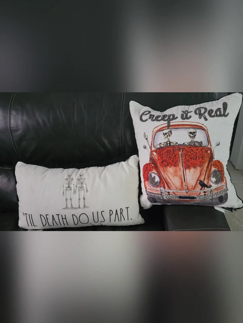 Halloween Skeleton Couple Decorative Pillow Set (2)
